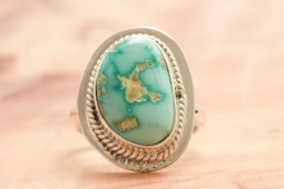 Native American Jewelry Genuine Battle Mountain Turquoise Ring